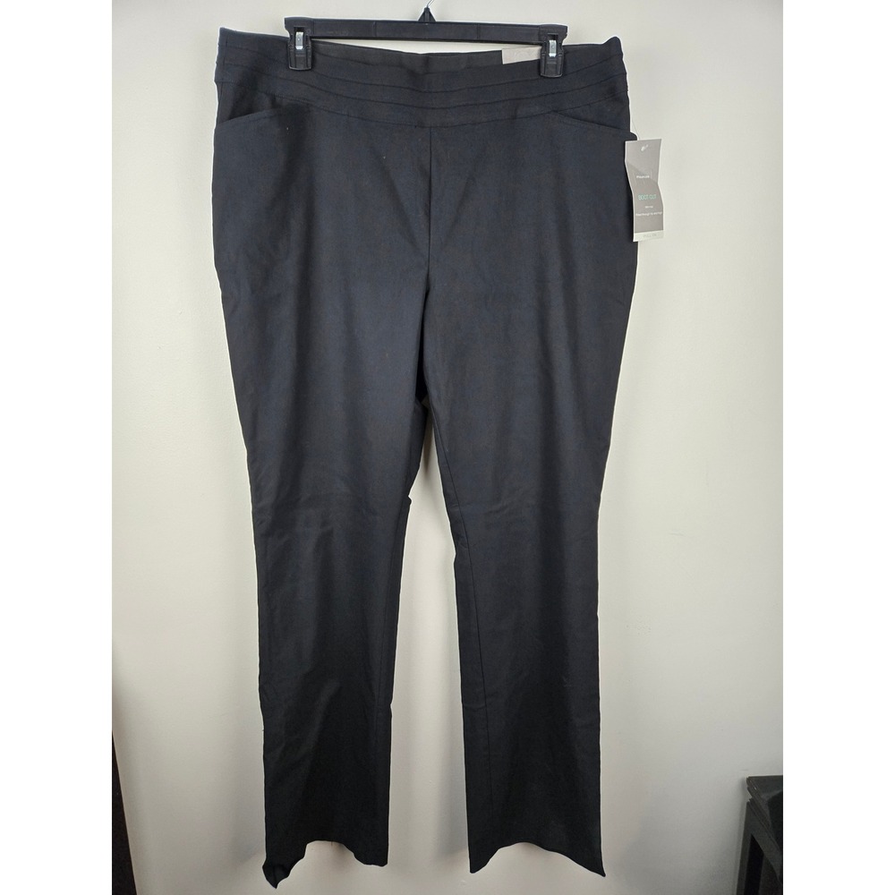 Maurices Womens Black Bootcut Dress Pants Pull On Mid Rise Size Plus 2 NWT